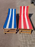 Stevige houten strandstoel, Ophalen of Verzenden, Hout, Verstelbaar