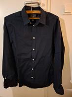 Herenoverhemd H&M slimfit donkerblauw maat M, Ophalen of Verzenden, Zo goed als nieuw, Blauw