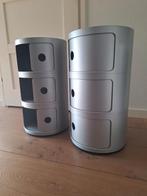 Kartell Componibili Kast Ø 32 cm, 3 Modules, Grijs Metallic, Ophalen of Verzenden, Zo goed als nieuw, Kunststof, Minder dan 45 cm