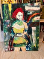 Jacob Kanbier lovely lady dik gespateld acrylverfschilderij, Ophalen