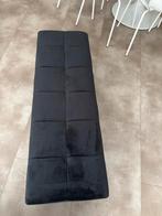 Zwarte Stoffen Bank / Voetenbank, Ophalen, Minder dan 50 cm, Gebruikt, 125 cm of meer