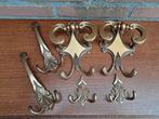 Mooi set vintage wandkapstok haken van messing., Wandkapstok, Ophalen of Verzenden, Zo goed als nieuw, Minder dan 100 cm