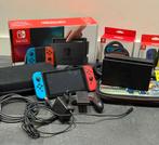 Nintendo Switch 1 Red/Blue met extra's, Ophalen, Gebruikt, Switch Original, Met 3 controllers of meer