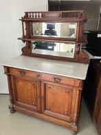 Vintage buffetkast met spiegels en marmeren blad, Ophalen, Gebruikt, Met deur(en), 150 tot 200 cm
