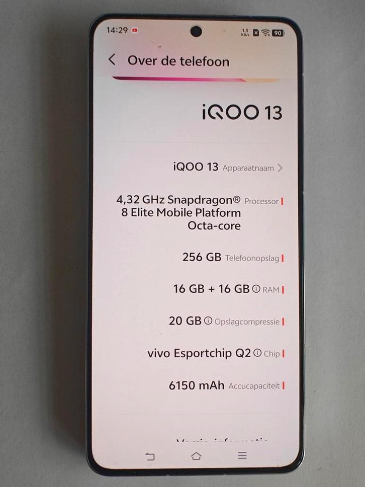 Iqoo 13 16gb ram 256gb rom (in)ruil mogelijk, Telecommunicatie, Mobiele telefoons | Overige merken, Zo goed als nieuw, Zonder abonnement