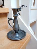 Kandelaar van tin , met merk, Antiek en Kunst, Ophalen