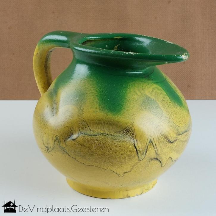Spuitglazuur snavelvaas of schenkkan - jaren 30!, Antiek en Kunst, Antiek | Keramiek en Aardewerk, Ophalen of Verzenden