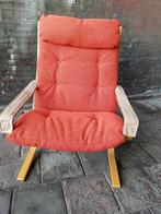 Vintage fauteuil J.E. Ekornes Norway, Ophalen, Hout, Scandinavisch design, 75 tot 100 cm