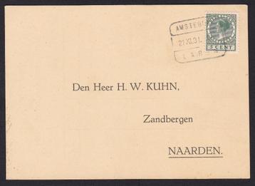 Briefkaart Nederland met treinstempel Amsterdam-Laren, 1931 beschikbaar voor biedingen