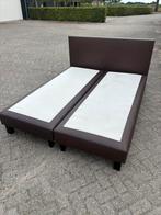 Boxspring 2 persoons 160x200 kunstleer, Ophalen, Gebruikt, Bruin, Tweepersoons