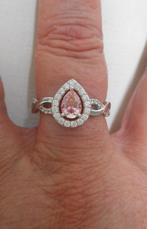 Zilveren ring met mooie stenen maat 19.25 nr.014, Sieraden, Tassen en Uiterlijk, Ringen, Verzenden, 19 tot 20, Zo goed als nieuw