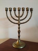 Vintage koper messing menorah kandelaar, Ophalen of Verzenden, Koper of Brons