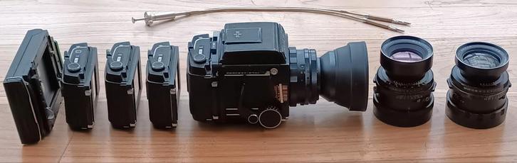 Mamiya RB67 body met 3 objectieven en 4 film cassettes, Audio, Tv en Foto, Fotocamera's Analoog, Gebruikt, Spiegelreflex, Overige Merken