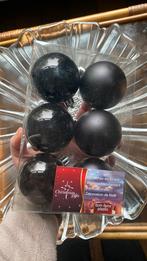 6 nieuwe zwarte plastic kerstballen, Diversen, Kerst, Nieuw, Ophalen of Verzenden