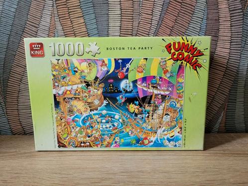 King Puzzel Boston Tea Party - 1000 Stukjes, Hobby en Vrije tijd, Denksport en Puzzels, Gebruikt, Legpuzzel, 500 t/m 1500 stukjes