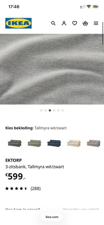 Ektorp ikea bank 3 zits + tweede hoes donker grijs - afbeelding 6