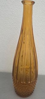 Vintage Amberkleurige Glazen Vaas, Ophalen of Verzenden, Overige kleuren, Glas, Minder dan 50 cm