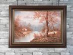 Schilderij met boslandschap in lijst 80x110cm, Antiek en Kunst, Ophalen
