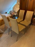 Eetkamerstoelen (4) - leer - Bert Plantagie, Huis en Inrichting, Stoelen, Ophalen, Gebruikt, Bruin, Leer
