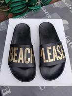 BEACH PLEASE mooi slippers, 38 zwart met goud, Kleding | Dames, Schoenen, Slippers, Zo goed als nieuw, Zwart, Verzenden