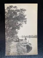 onbekende fotokaart Baarn of omgeving ? vissen, Verzamelen, Ansichtkaarten | Nederland, Utrecht, Ongelopen, Voor 1920, Verzenden