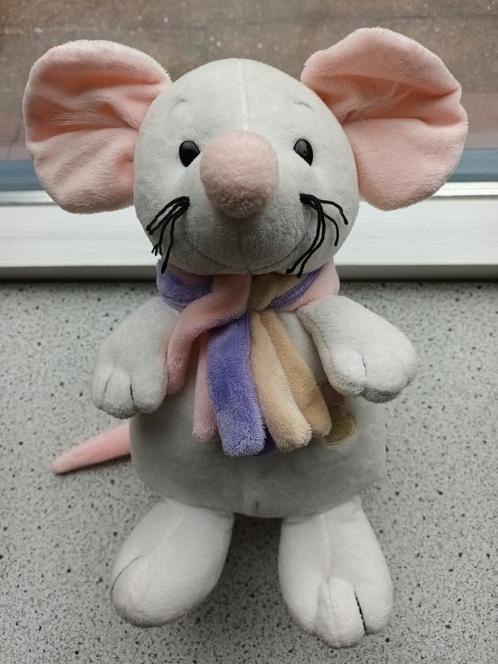 Grote muis rat merk Gamble Pleasure + roze paars beige sjaal, Kinderen en Baby's, Speelgoed | Knuffels en Pluche, Zo goed als nieuw