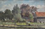 W.J. Pasman(1905-1984)-Boerderij aan een vaart te Zoetermeer, Antiek en Kunst, Ophalen of Verzenden