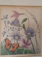 Ets van Antoon Hemert kleine vos met veldbloemen, Ophalen of Verzenden