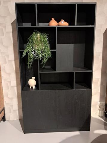 Zwarte Eiken Vakkenkast Showmodel