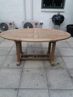 Ovale teakhouten tafel, Tuin en Terras, Tuintafels, Ophalen, Gebruikt, Ovaal, Teakhout