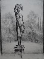 Litho standbeeld van naakte vrouw eigen druk Hans van Dokkum, Verzenden