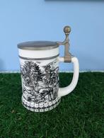 Porseleinen bierpul met deksel, Antiek en Kunst, Antiek | Keramiek en Aardewerk, Ophalen of Verzenden