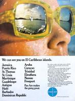 3 vintage advertenties Pan Am vliegmaatschappij 68-9 Panam, Verzamelen, Luchtvaart en Vliegtuigspotten, Ophalen of Verzenden, Gebruikt