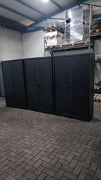 Nette Zwarte metalen roldeurkasten, archiefkasten, Gebruikt, 100 tot 150 cm, R, Meerdere deuren