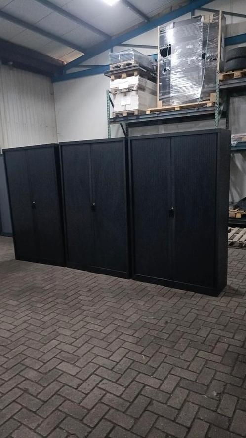Nette Zwarte metalen roldeurkasten, archiefkasten, Huis en Inrichting, Kasten | Roldeurkasten en Archiefkasten, Gebruikt, 150 tot 200 cm