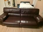 Gratis - Donkerbruine 2,5-3-zitsbank, Huis en Inrichting, Ophalen, Gebruikt, Driepersoons, Rechte bank