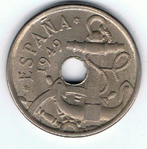 22-1573 Spanje 50 centimo 1949(56), Postzegels en Munten, Munten | Europa | Niet-Euromunten, Losse munt, Overige landen, Verzenden