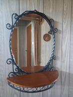 Vintage ovalen spiegel met schap, Minder dan 50 cm, Ophalen of Verzenden, Zo goed als nieuw, Minder dan 100 cm