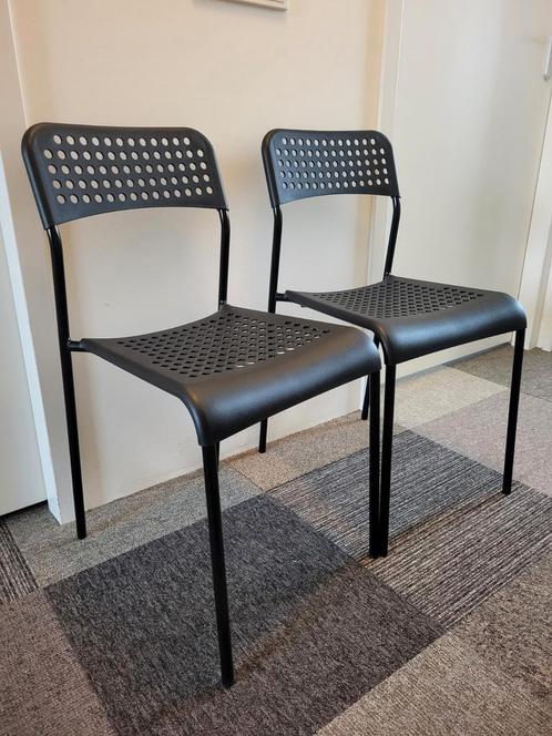 2 Adde IKEA eetkamerstoel stoel zwart, Huis en Inrichting, Stoelen, Zo goed als nieuw, Twee, Kunststof, Zwart, Ophalen