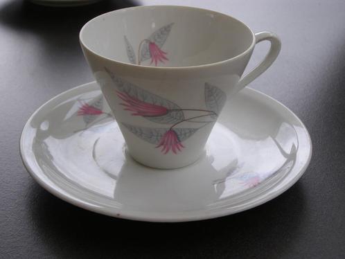 Retro! Bavaria Schirnding Porselein, Kop en schotel; 1950, Huis en Inrichting, Keuken | Servies, Gebruikt, Kop(pen) en/of Schotel(s)