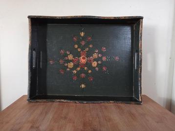 Houten Dienblad met Bloemmotief - Vintage beschikbaar voor biedingen