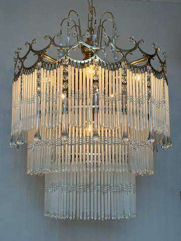 vintage opaline staafjes kristallen hanglamp kristal Murano beschikbaar voor biedingen
