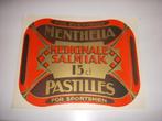Groot doos etiket Menthella Medicinale Salmiak Pastilles, Ophalen of Verzenden, Gebruikt, Verpakking