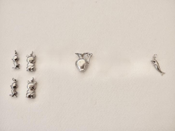 Zilveren bedel / hangers, jaren '50-'60-'70 alle echt zilver, Sieraden, Tassen en Uiterlijk, Bedels, Zo goed als nieuw, Overige merken