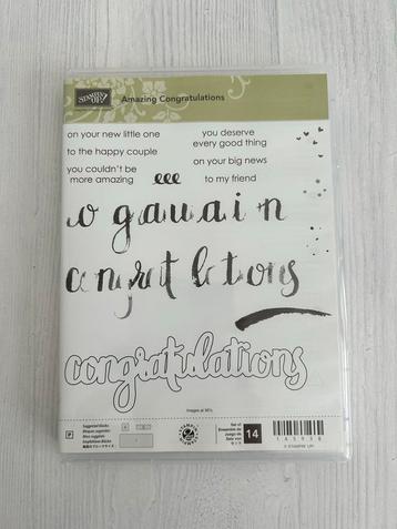 Amazing Congratulations stempelset Stampin’Up! *NIEUW* beschikbaar voor biedingen