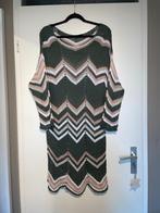 dames khaki roze zig zag gehaakt tuniek jurk dress mt 44, Boetiek, Maat 42/44 (L), Ophalen of Verzenden, Zo goed als nieuw