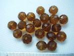 20 glas facet rondellen 8x6mm. bruin, Ophalen of Verzenden, Nieuw, Kraal