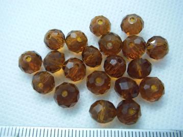 20 glas facet rondellen 8x6mm. bruin beschikbaar voor biedingen