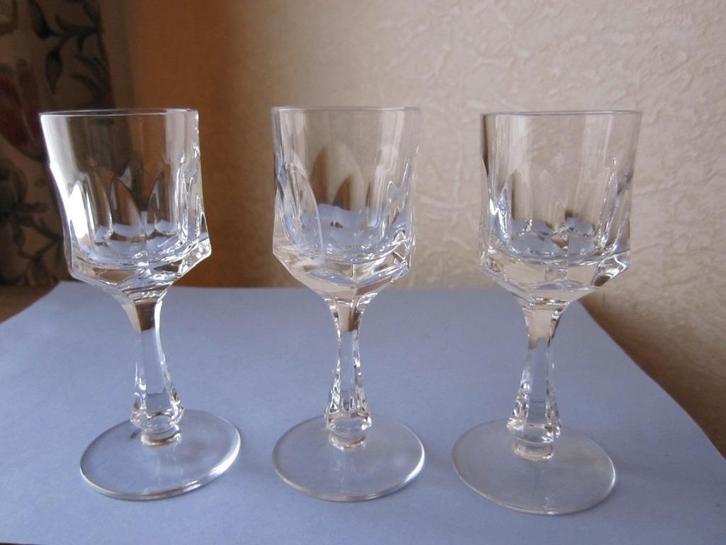 Drie heldere Nachtmann kristal borrelglazen model Andrea, Antiek en Kunst, Antiek | Glas en Kristal, Verzenden