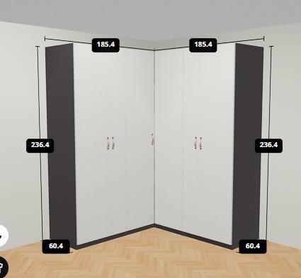 Ikea PAX hoekkast kledingkast, Huis en Inrichting, Kasten | Kledingkasten, Zo goed als nieuw, 200 cm of meer, 150 tot 200 cm, 50 tot 75 cm